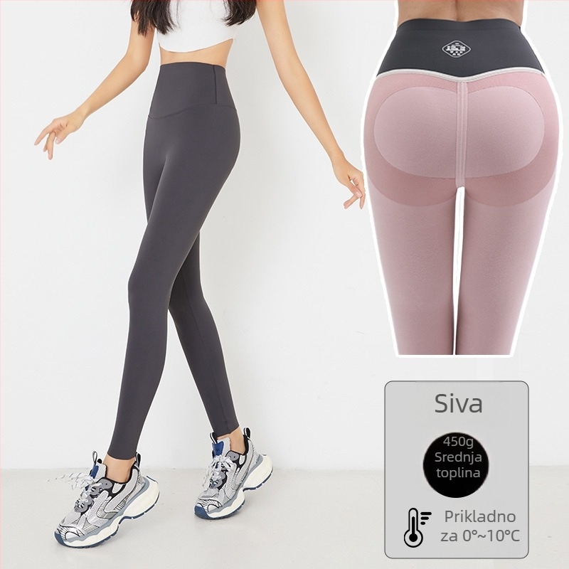 Legice u stilu ajkule s fleece podstavom, najlon-spandeks smjesa, duljina 9/10, Barbie uzorak, podizanje stražnjice