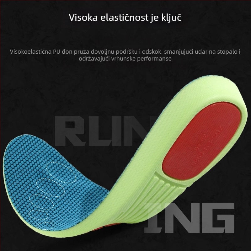 XD-6030 PU Visokoelastična sportska uloška s jačom petom i potporom luka, unisex – cijela uloška za amortizaciju