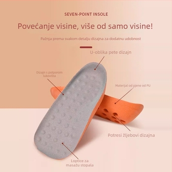 Ulošci za povećanje visine – PU materijal, potpora luka, polovični ulošci, pogodni za tenisice, čizme i casual obuću
