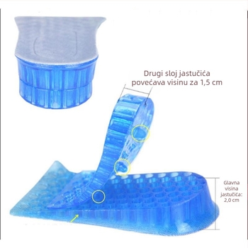 Silikonski nevidljivi ulošak za povećanje visine, unisex, potpora pete
