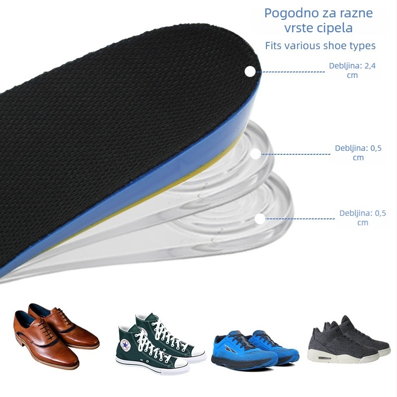 Podešavajuća nevidljiva stielka za povećanje visine, PU polustelka, upija znoj