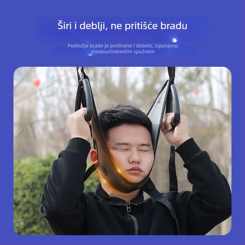 Kućni vratni trakcijski pojas – model 001, od čelične cijevi i PVC-a, pogodan za masažu i fitness, prilagodljiv