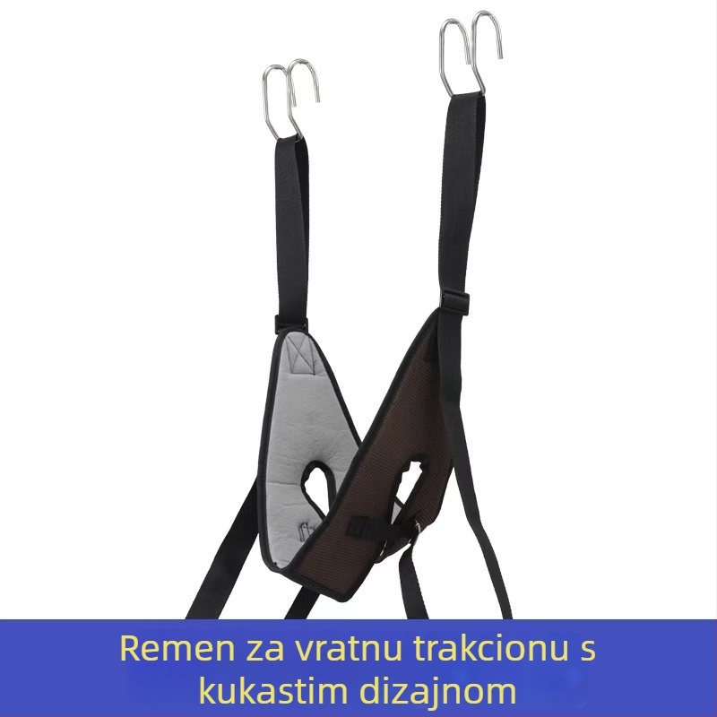 Kućni vratni trakcijski pojas – model 001, od čelične cijevi i PVC-a, pogodan za masažu i fitness, prilagodljiv