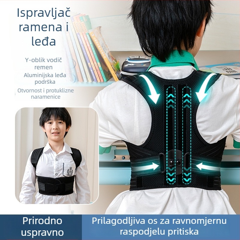 Korekcijski pojas držanja za kukasti leđa i skoliozu – unisex dizajn s otvorenim ramenima, Model ID-889, Artikl LB-006, Izdanje 2024