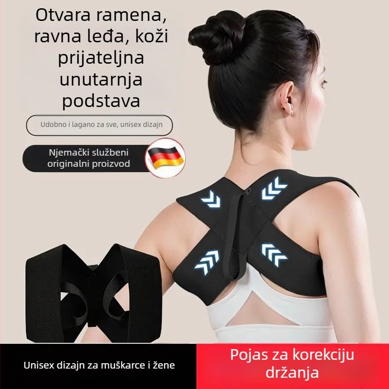 Pojas za korekciju držanja leđa, model Novi Leđa, prozračan, za muškarce i žene, s otvaranjem ramena i ispravljanjem držanja