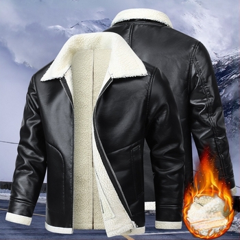 Kožna jakna od prave kože, s reverom, s punim zatvaračem, rombo uzorak, flis podstava