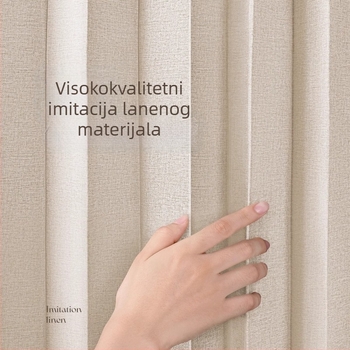 Zavjesa za vrata od platna za dnevnu, spavaću i kuhinju — imitacija lana, IN stil, jednobojna
