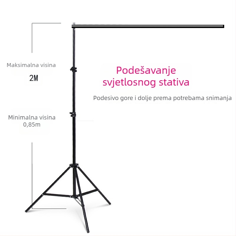 Medole MD88 pozadinski stalak s metalnim okvirom za fotografiju i video, pogodan za odjevne fotografije; uključuje okvir pozadine i torbu za pohranu