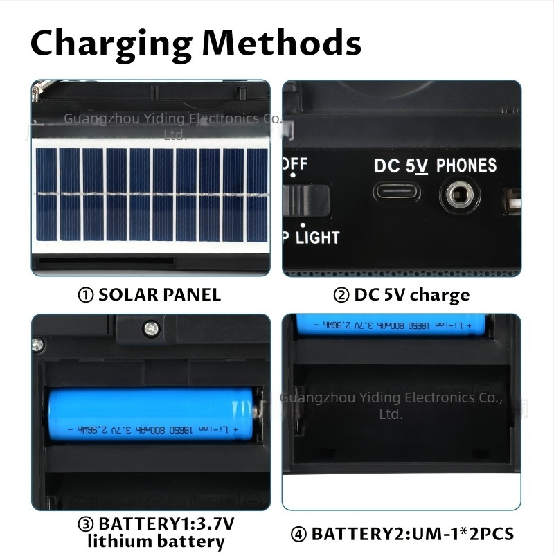 M-116BT Višebojno kratkovalno radio s USB-om, MP3, LED svjetlo, baterija 1000–1999 mAh