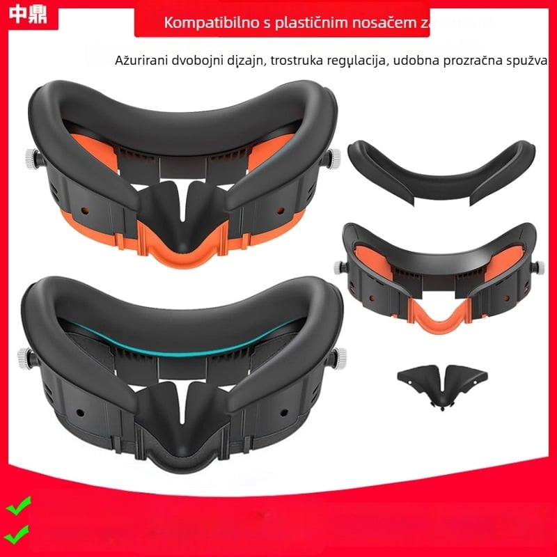 Držač spužve od plastike 3. generacije za Meta Quest 3, silikon konstrukcija, vulkanizirano oblikovanje