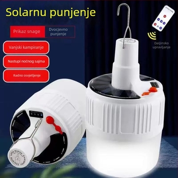 Solarna punjiva LED žarulja s daljinskim upravljačem, E14 utičnica, IP44, 50 lm, ugrađena litijska baterija