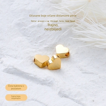 Srcolne bakrene spacer perle za nakit, ručno izrađene, elektroplatirani zlatni premaz, serija Color-preserving real gold, brend Zigu