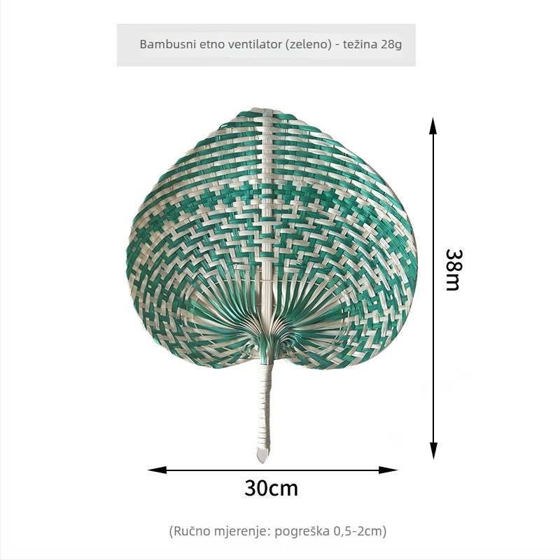 Ručni pleteni bambusni ventilator dekor za dnevni boravak i spavaću sobu, moderni minimalistički stil, prilagodljivo