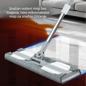 Ploški mop s platnenim pre kućnu upotrebu, suho i mokro čišćenje, nehrđajući čelik šipka, klipsa tip pritiska prašine, 60-80% novog plastičnog materijala