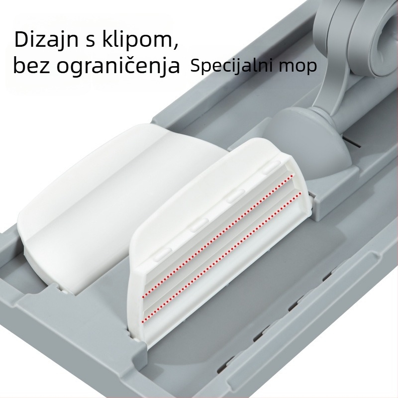 Ploški mop s platnenim pre kućnu upotrebu, suho i mokro čišćenje, nehrđajući čelik šipka, klipsa tip pritiska prašine, 60-80% novog plastičnog materijala