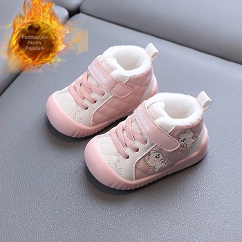 Zimske cipele za djecu 12–36 mjeseci, Velcro kopča, gornji dio od sintetičke kože, prozračne i otporne na habanje, niski gležanj, mekana potplat