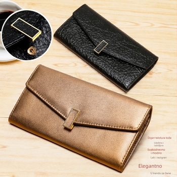 Ditilanli LANL-2257 RFID-blokirajući dugi ženski novčanik od prave teleće kože, višenamjenski