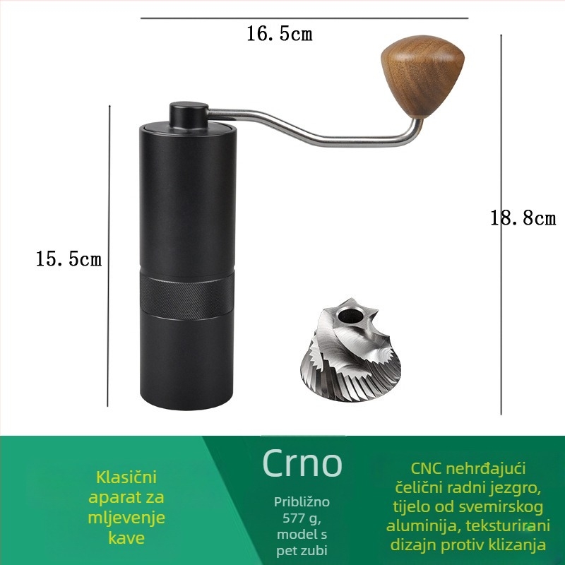 Ručni mljevač kave u zrnu - za kućnu uporabu, Youcheng, lansiran u proljeće 2020, mogućnost prilagodbe logotipa, uključuje četkicu i upute