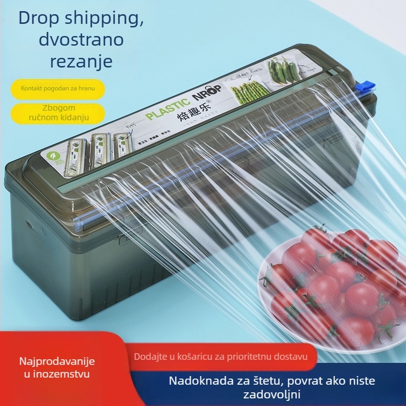 Baked Fun rezač za plastičnu foliju s skrivenim kliznim nožem, PP, u kutiji, -60°C do 140°C, kućna uporaba