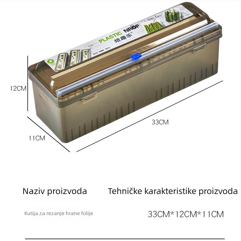 Baked Fun rezač za plastičnu foliju s skrivenim kliznim nožem, PP, u kutiji, -60°C do 140°C, kućna uporaba