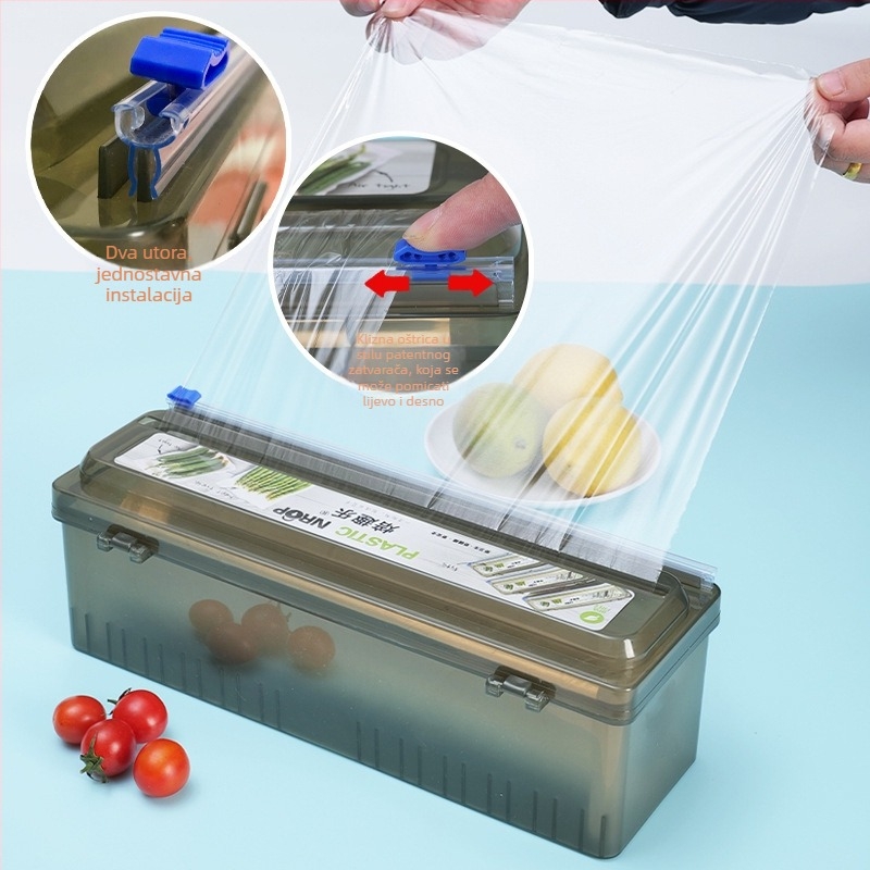 Baked Fun rezač za plastičnu foliju s skrivenim kliznim nožem, PP, u kutiji, -60°C do 140°C, kućna uporaba