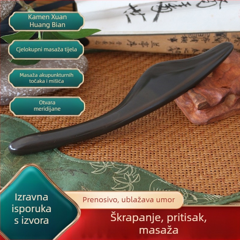 Changxu Bianstone gua sha alat za lice i oči – pločica za gua sha za masažu točaka akupunkture, podrijetlo Shandong