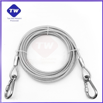 Galvanizirani kabel za ovješ rasvjetnog tijela, dvostruko uvijen, višestruka vlakna, SIRO raspored, desno okretan, nosivost 2000, za sigurnost prilikom ovjesa/sprečavanja pada – Kod 20233-20