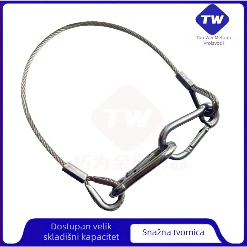 Galvanizirani kabel za ovješ rasvjetnog tijela, dvostruko uvijen, višestruka vlakna, SIRO raspored, desno okretan, nosivost 2000, za sigurnost prilikom ovjesa/sprečavanja pada – Kod 20233-20