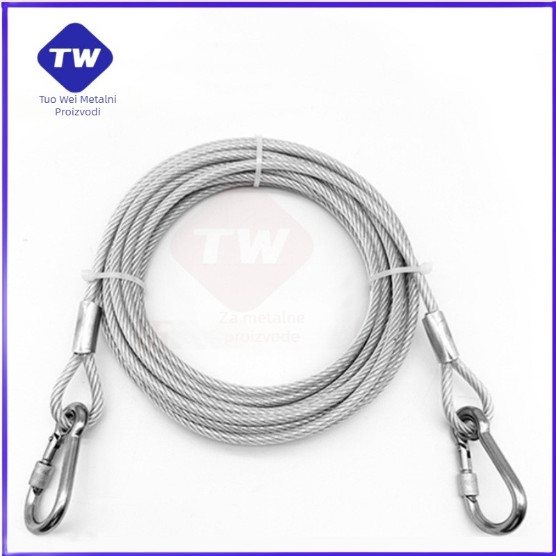 Galvanizirani kabel za ovješ rasvjetnog tijela, dvostruko uvijen, višestruka vlakna, SIRO raspored, desno okretan, nosivost 2000, za sigurnost prilikom ovjesa/sprečavanja pada – Kod 20233-20