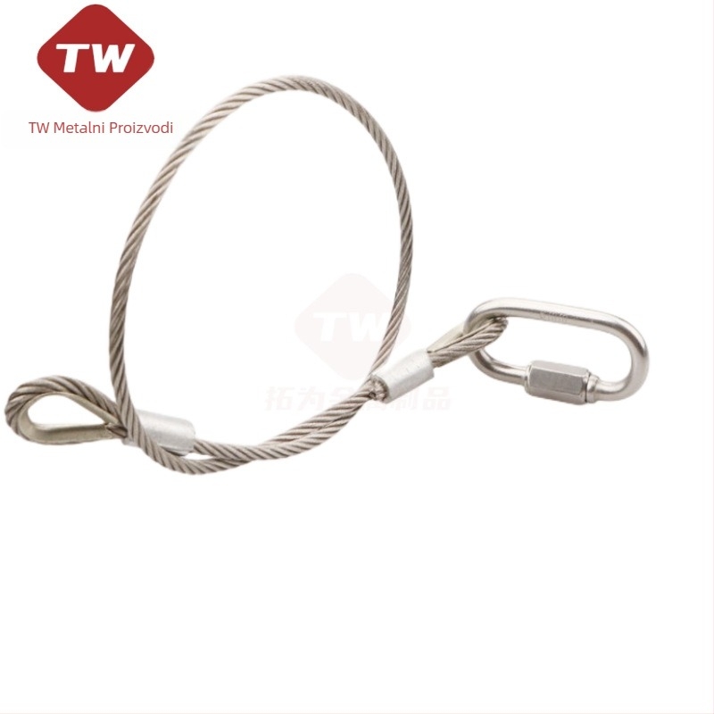 Galvanizirani kabel za ovješ rasvjetnog tijela, dvostruko uvijen, višestruka vlakna, SIRO raspored, desno okretan, nosivost 2000, za sigurnost prilikom ovjesa/sprečavanja pada – Kod 20233-20