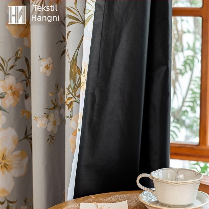 Poliester zavjesa s floralnim uzorkom, visoko zatamnjivanje 71-90%, pogodna za radnu sobu, blagovaonu, ulaz, balkon, poslovne prostore