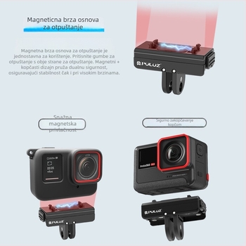 Puluz Fat Bull Magnetni brzi oslobađajući nosač za Insta360 Ace Pro, X3, One X2 i GoPro — aluminijska legura, Pu965b