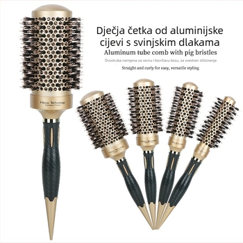 Hajni češalj s dlačicama svinje, keramična rotirajuća glava, aluminijska cijev, toplinski vodljivi styling alat
