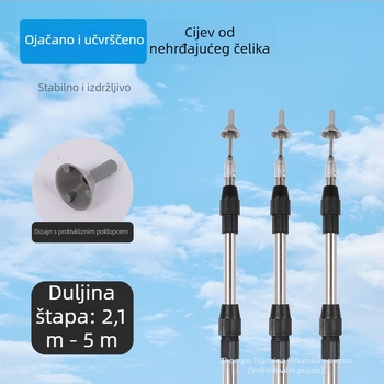 Podesivi teleskopski nosač za nadstrešak od nehrđajućeg čelika s kotvom u zemlju — poboljšana, jača verzija