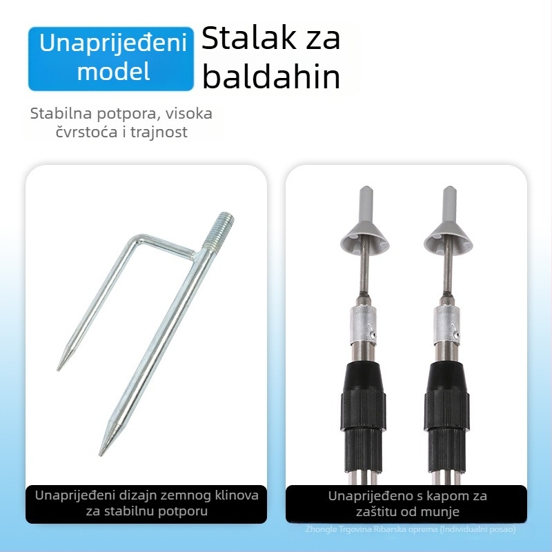 Podesivi teleskopski nosač za nadstrešak od nehrđajućeg čelika s kotvom u zemlju — poboljšana, jača verzija