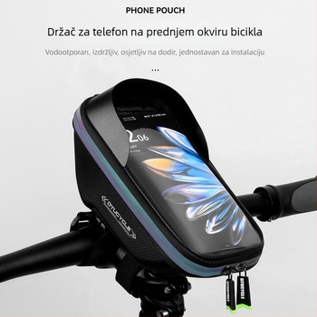 Dtucycle EVA čvrsta torba za upravljač bicikla, vodootporna, reflektirajuća, džep za telefon s osjetljivim dodirnim zaslonom