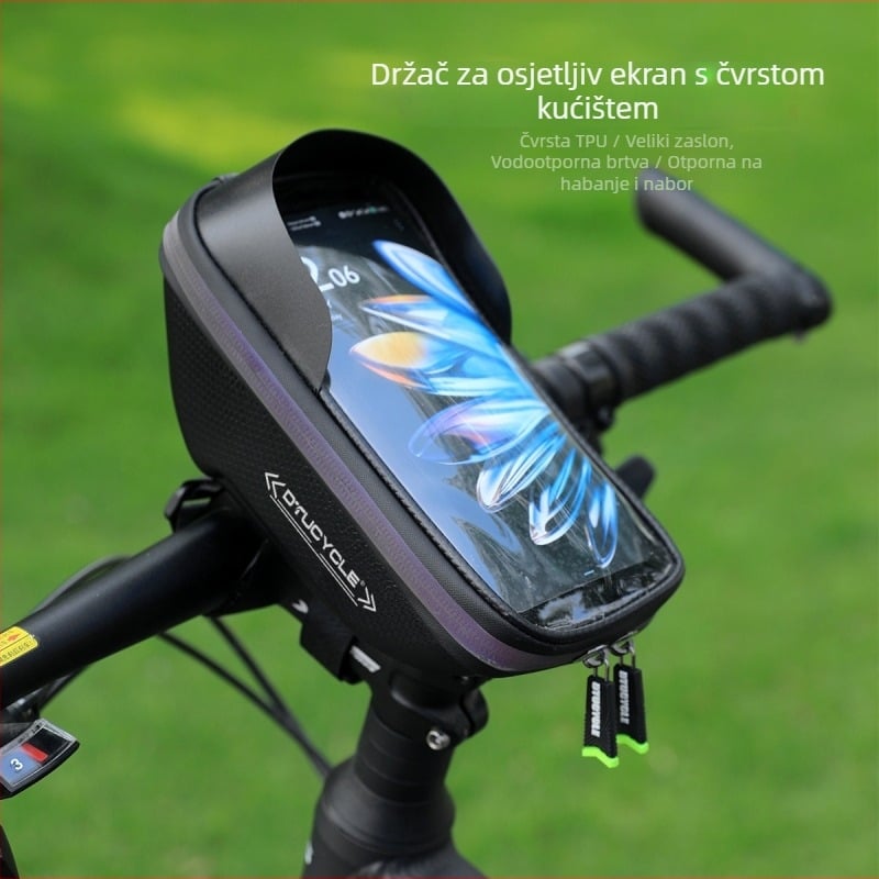 Dtucycle EVA čvrsta torba za upravljač bicikla, vodootporna, reflektirajuća, džep za telefon s osjetljivim dodirnim zaslonom