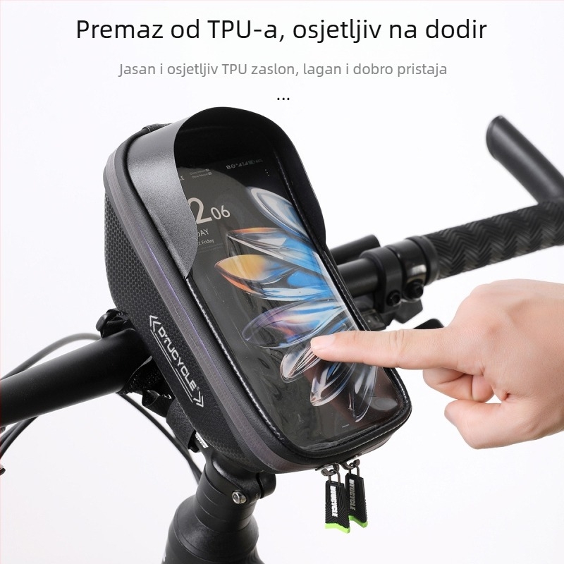 Dtucycle EVA čvrsta torba za upravljač bicikla, vodootporna, reflektirajuća, džep za telefon s osjetljivim dodirnim zaslonom