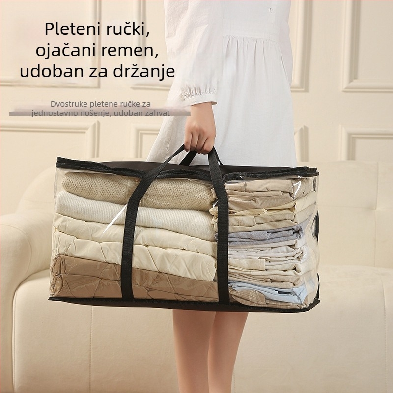 Torbica za skladištenje od tkanine s PVC premazom, sklopiva i prijenosna, 80 L kapaciteta, za knjige, časopise i ostale predmete.