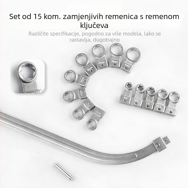 12-uglični automobilni ključ za motorni remen, alat za demontažu 12-uglovih vijaka i ključ za vodilicu kotača