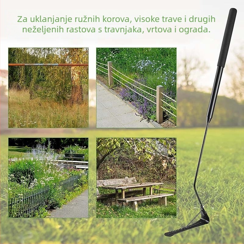 Isunpro ručni alat za uklanjanje korova s dvostrukim oštricama i uspravnim dizajnom – lakše vađenje korijena
