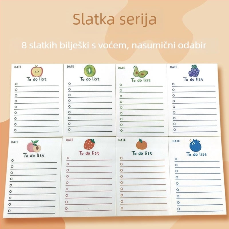 Prijenosni set samoljepljivih bilježnica za učenike i ured, dnevnik samodiscipline, 50 listova, oblik papirnate cigle, offset papir dvostrani, šifra proizvoda 0613-01