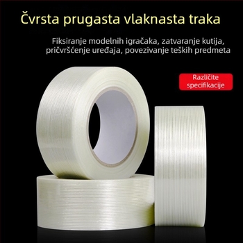 Traka od staklenih vlakana – Visoka adhezija, izolacija, otpornost na temperaturu i habanje (Širina: 10–1020 mm; Duljina: 50 m; Debljina: 130 μm; Osnovni materijal: vlakno; Adhezivni sustav: kaučuk)