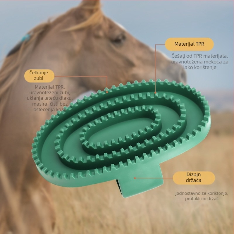 Četka za njegu konja s četkom za kupanje i masažnim rukavicama, univerzalna upotreba, marka yingte, paket 100