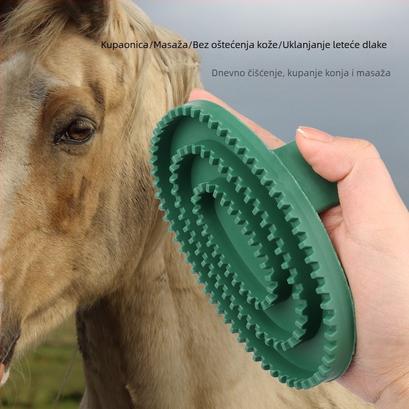 Četka za njegu konja s četkom za kupanje i masažnim rukavicama, univerzalna upotreba, marka yingte, paket 100