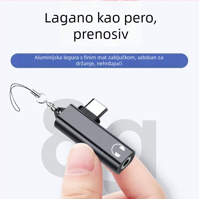 Type-C audio adapter kompatibilan s iPhone 15, Huawei, Xiaomi i OnePlus – izlaz zvuka, čip Zhongke Lanxun