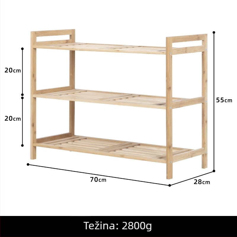 Ormarić za cipele na ulazu – bambus, moderan minimalistički stil, višenamjenski