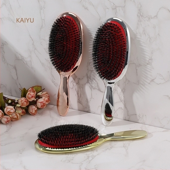 Masirajući češalj za kosu s elektroplatiranim plastičnim četinama — Materijal: PS, četine, najlon