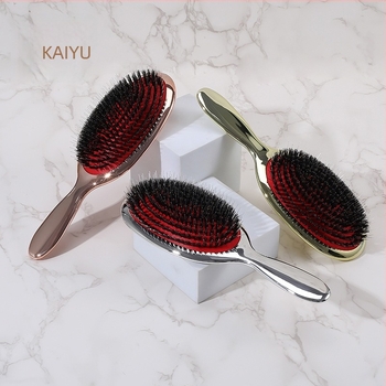 Masirajući češalj za kosu s elektroplatiranim plastičnim četinama — Materijal: PS, četine, najlon