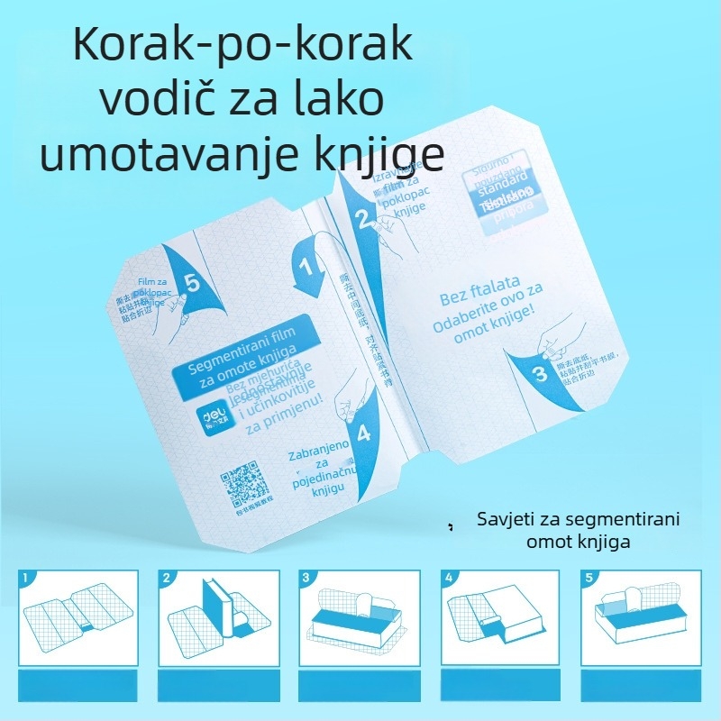 Deli proziran samoljepljivi film za koricu knjige, zaštitni film za knjigu, nije uvezeno, nije dar, bez IP odobrenja